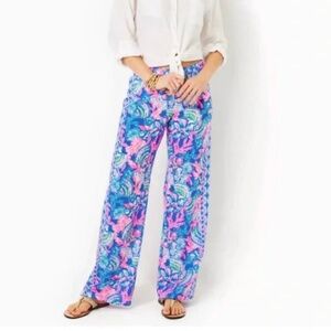 Lilly Pulitzer Vibrant Blue and Pink Trousers